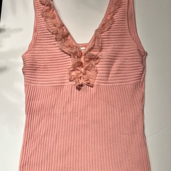 Studio Y Blush Ribbed Top with Ruffle Accent - Picture 5 of 5